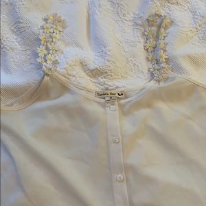 Flowy white tank with flower straps